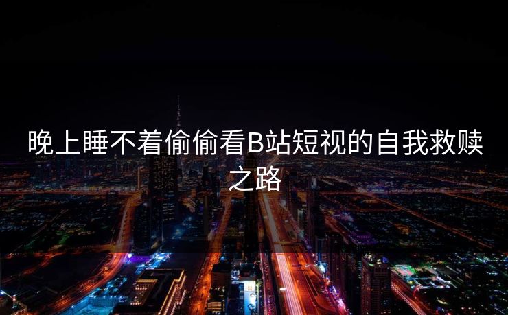 晚上睡不着偷偷看B站短视的自我救赎之路
