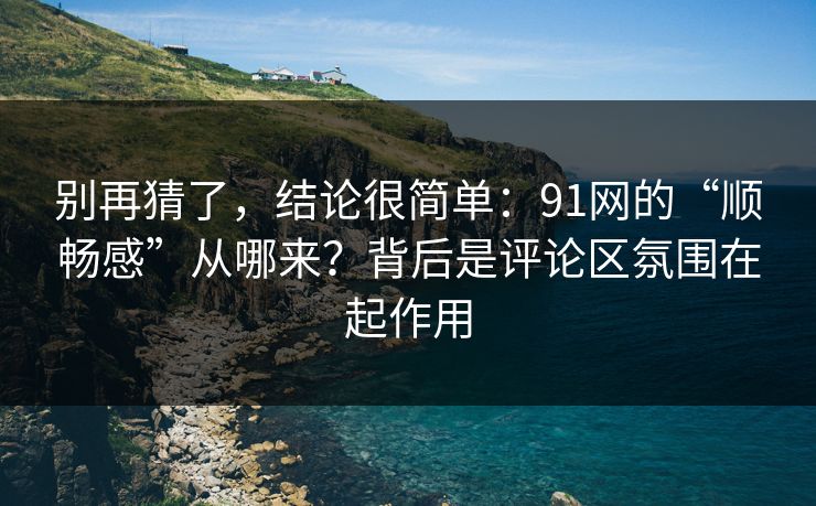 别再猜了，结论很简单：91网的“顺畅感”从哪来？背后是评论区氛围在起作用